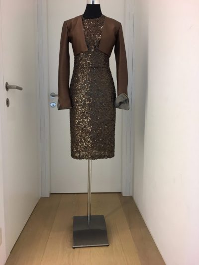 Cocktailkleid, braun, Callisti Fashion