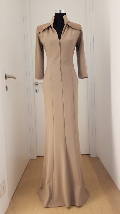 Kleid, nude, lang, Callisti Fashion