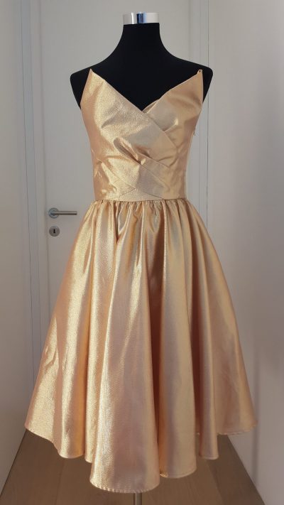 Cocktailkleid, gold, rose, Lena Hoschek