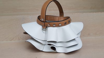 Handtasche, weiß, Volants
