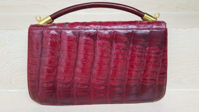 Handtasche, Krokoleder, rot