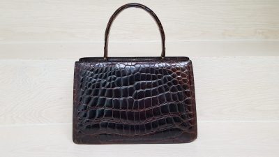 Handtasche, Krokoleder, braun