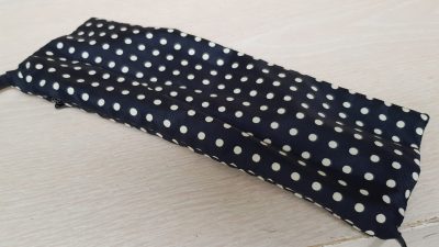 Clutch, getupft, schwarz, weiß