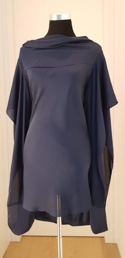 Cocktailkleid, Business-Outfit, blau, Michel Mayer