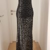 Ballkleid, Callisti Fashion, schwarz, transparent, Leder, 36, 34, bodenlang