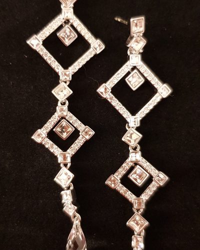 Ohrringe, silber, Swarovski