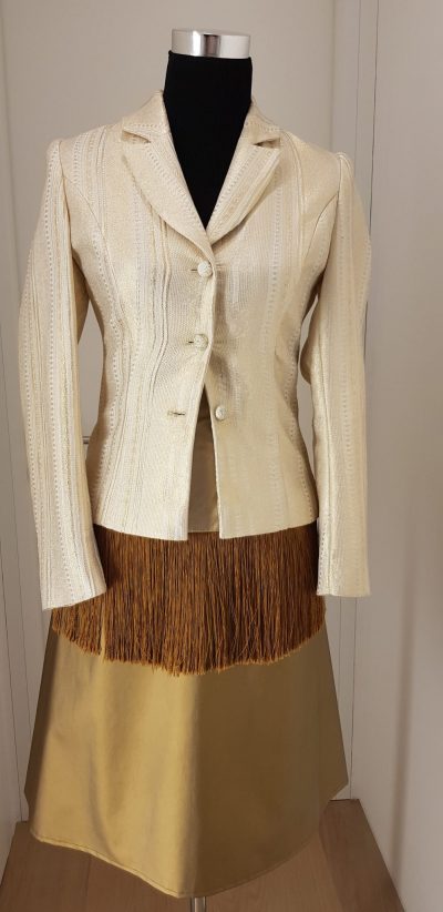 Business Outfit, weiß, gold, Aniko Smart Couture, sale only